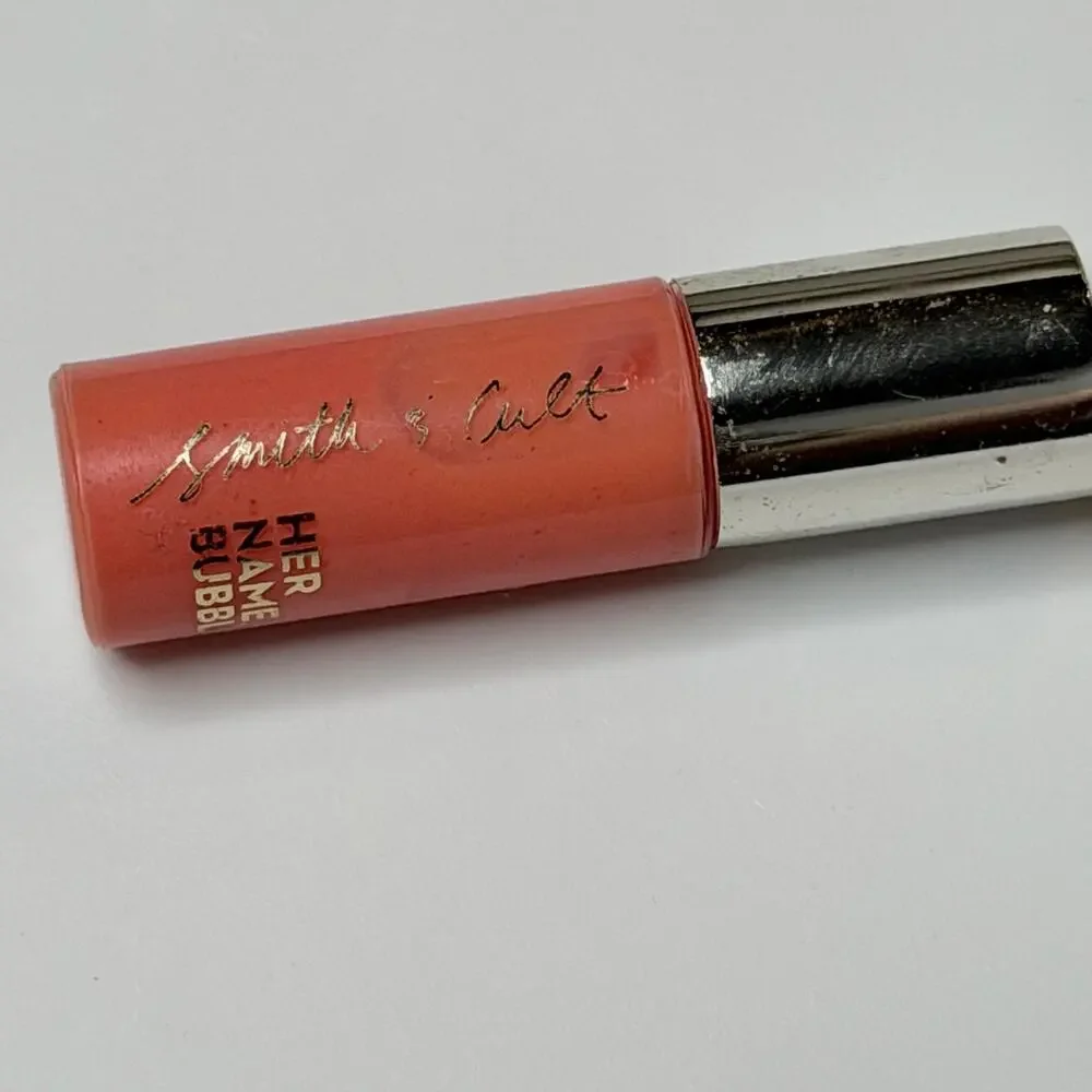 Smith & Cult The Shining Lip Gloss Her Name Bubbles Coral Pink Travel .08 oz New